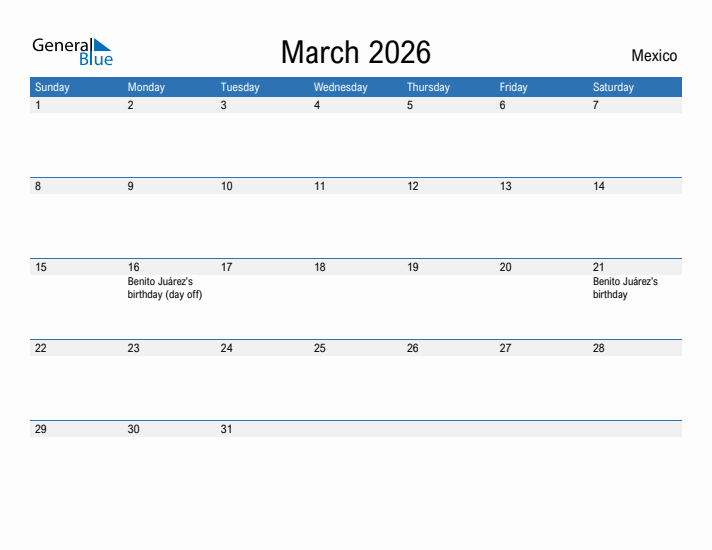 Fillable March 2026 Calendar