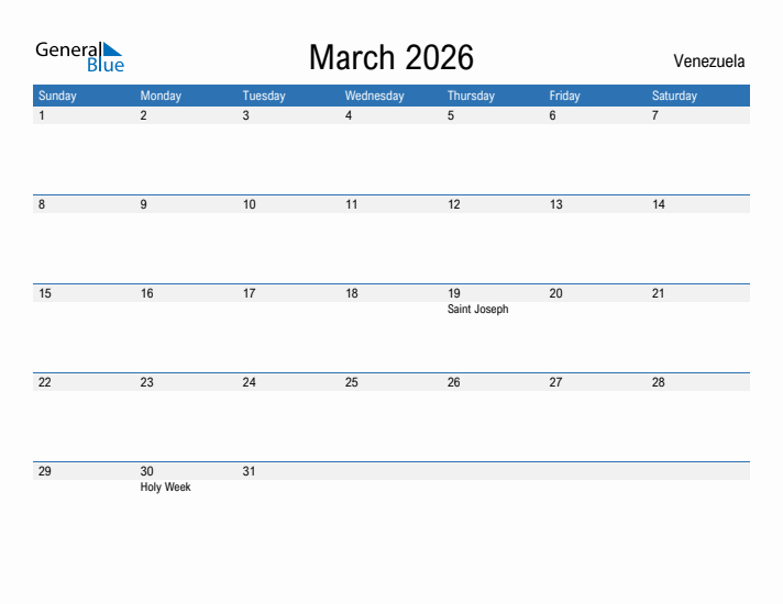 Fillable March 2026 Calendar