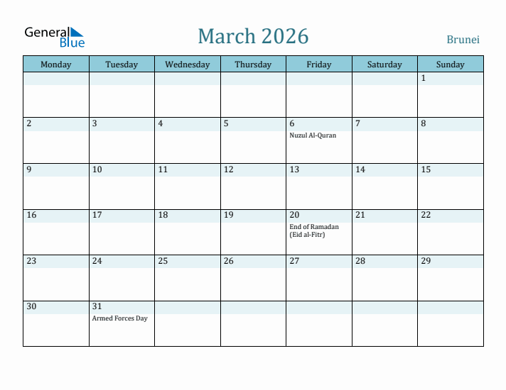 March 2026 Calendar with Holidays