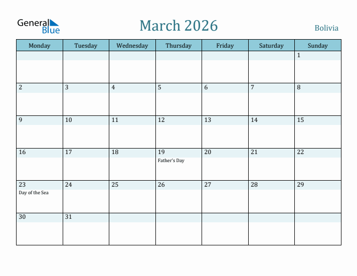 March 2026 Calendar with Holidays