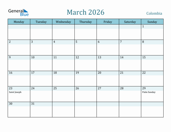 March 2026 Calendar with Holidays