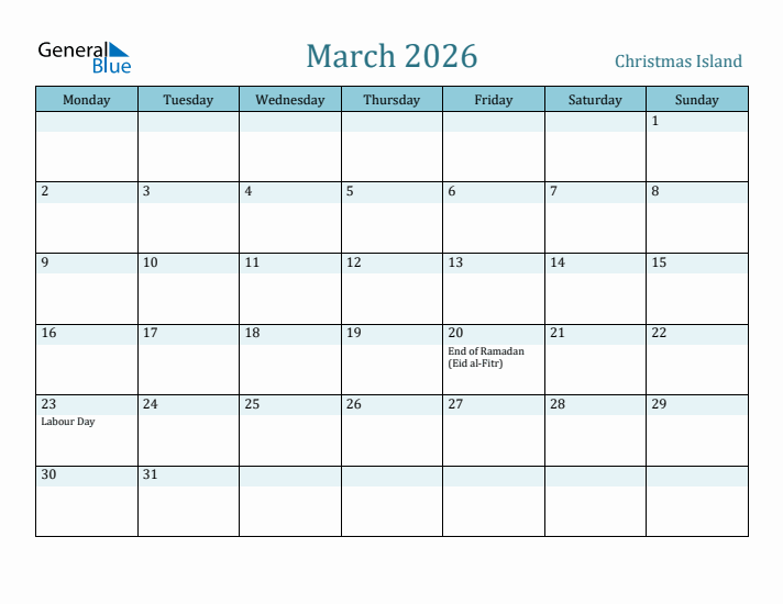 March 2026 Calendar with Holidays