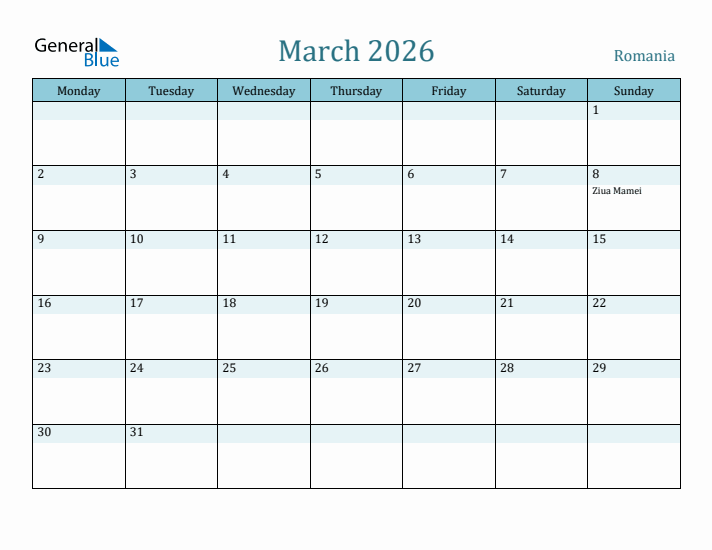 March 2026 Calendar with Holidays