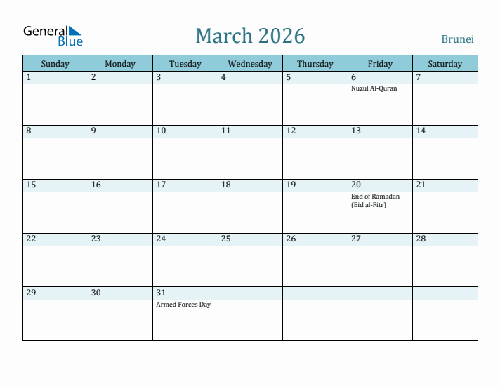 March 2026 Calendar with Holidays