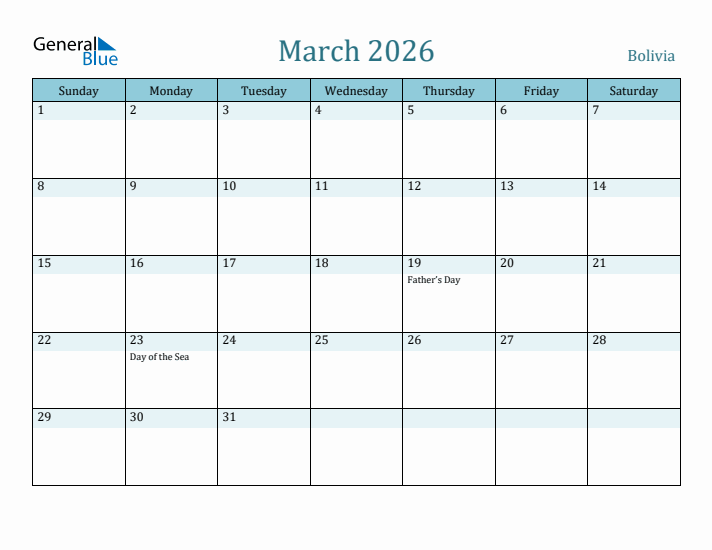 March 2026 Calendar with Holidays