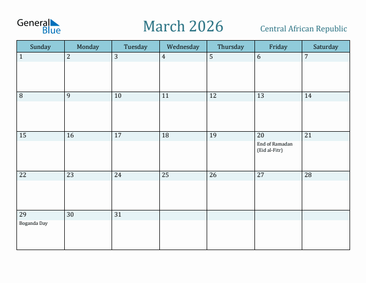 March 2026 Calendar with Holidays