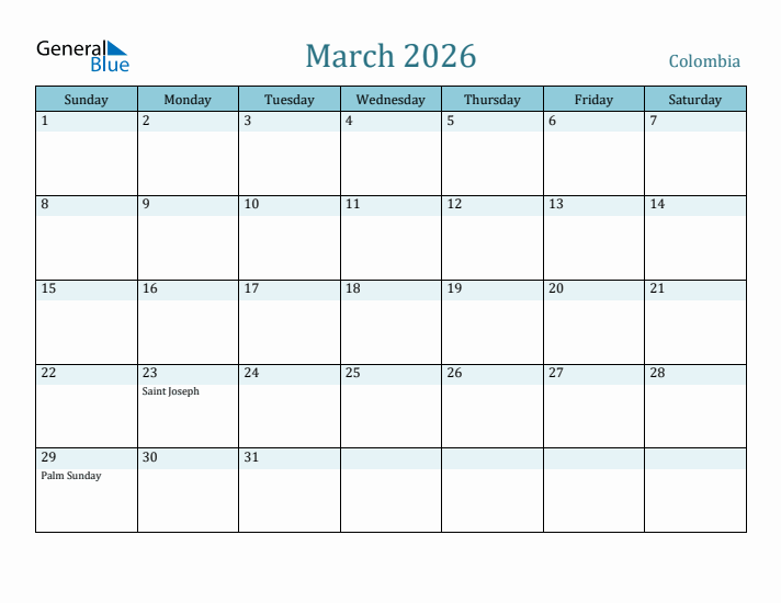 March 2026 Calendar with Holidays