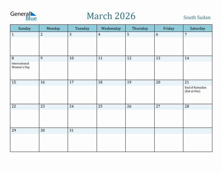 March 2026 Calendar with Holidays