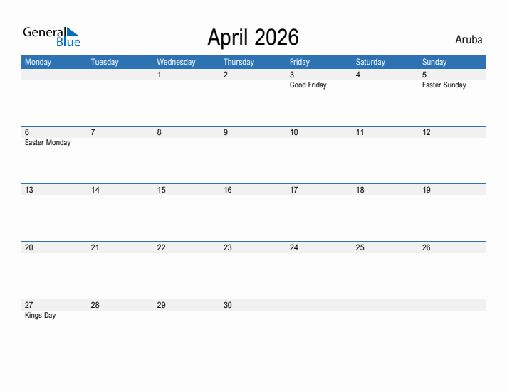 Fillable April 2026 Calendar