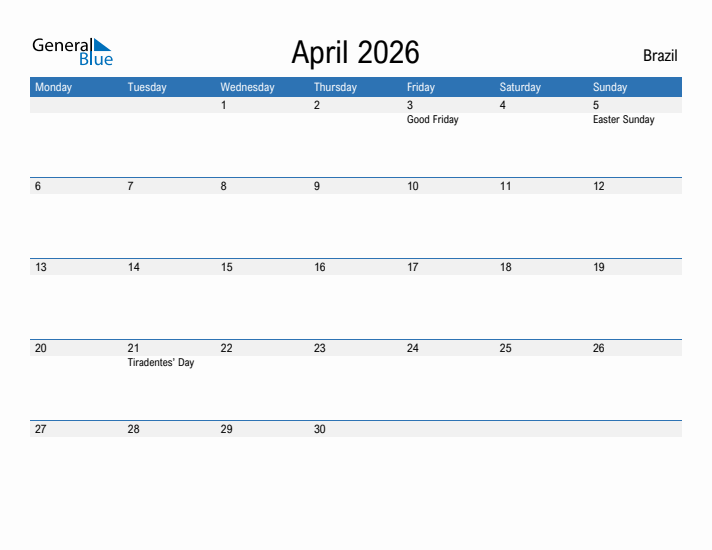 Fillable April 2026 Calendar