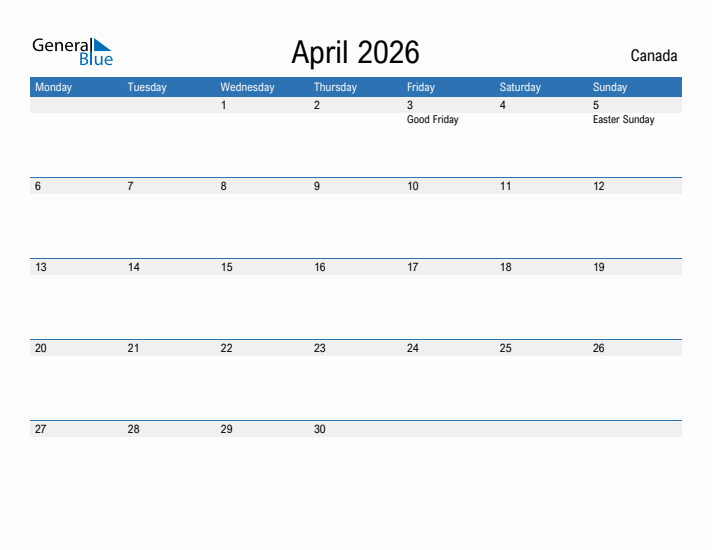 Fillable April 2026 Calendar