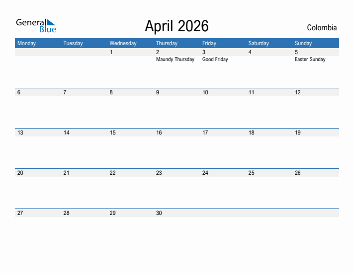 Fillable April 2026 Calendar