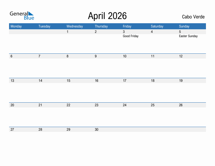 Fillable April 2026 Calendar