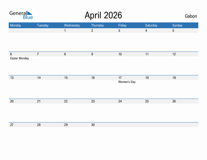 Fillable April 2026 Calendar