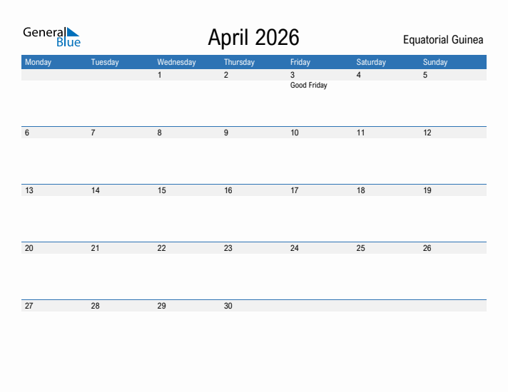 Fillable April 2026 Calendar