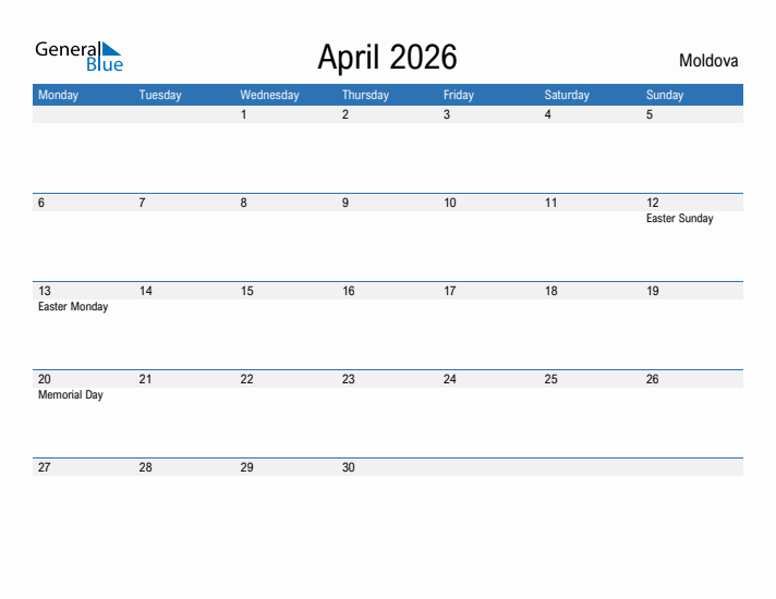 Fillable April 2026 Calendar