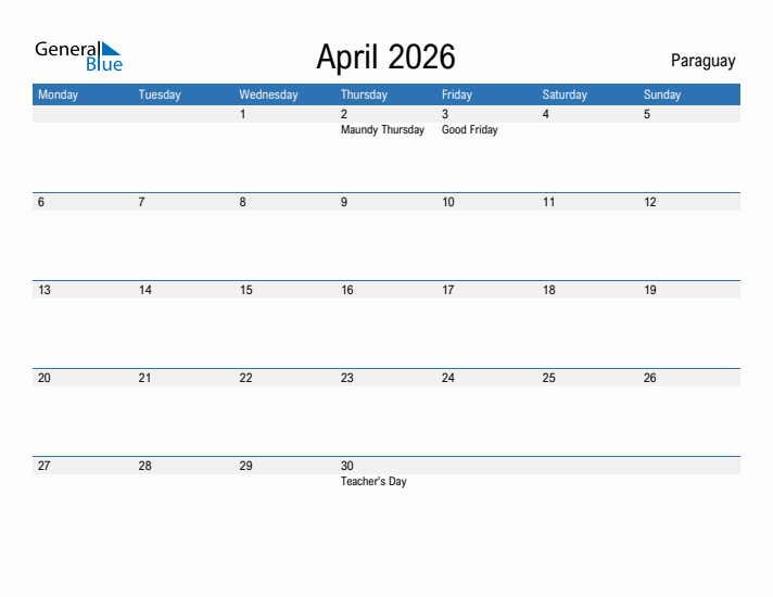 Fillable April 2026 Calendar