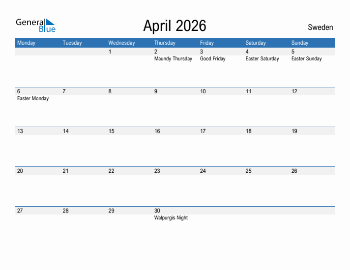 Fillable April 2026 Calendar