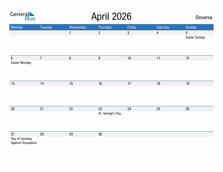 Fillable April 2026 Calendar