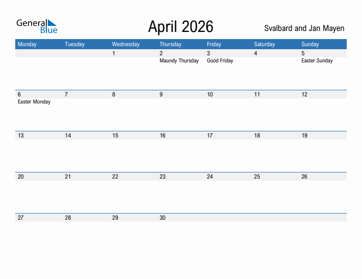 Fillable April 2026 Calendar