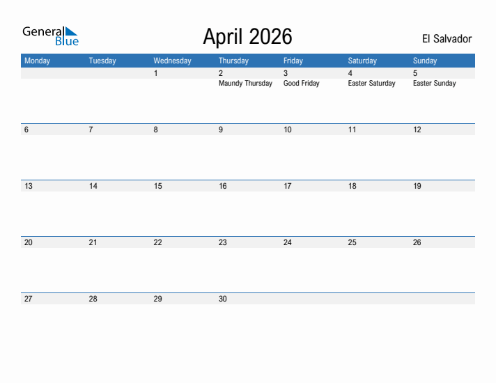 Fillable April 2026 Calendar