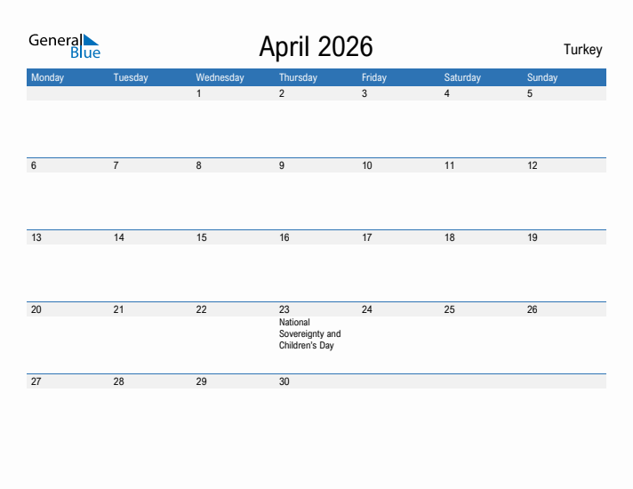 Fillable April 2026 Calendar