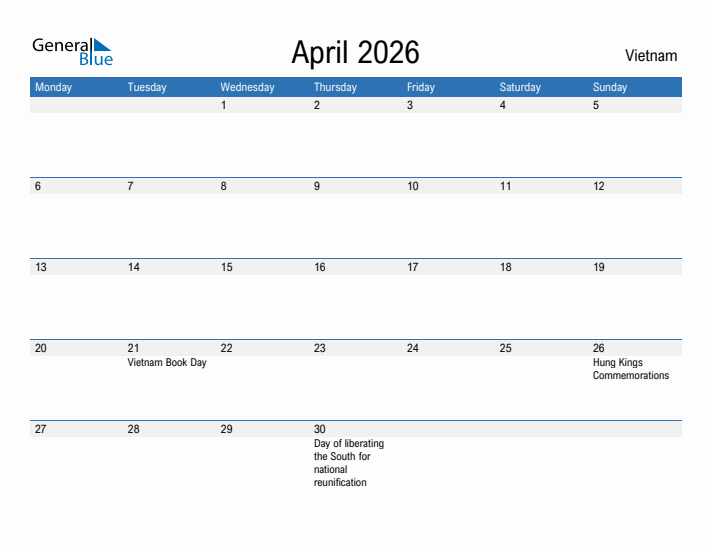 Fillable April 2026 Calendar