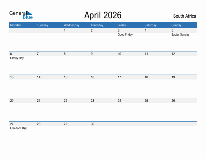 Fillable April 2026 Calendar