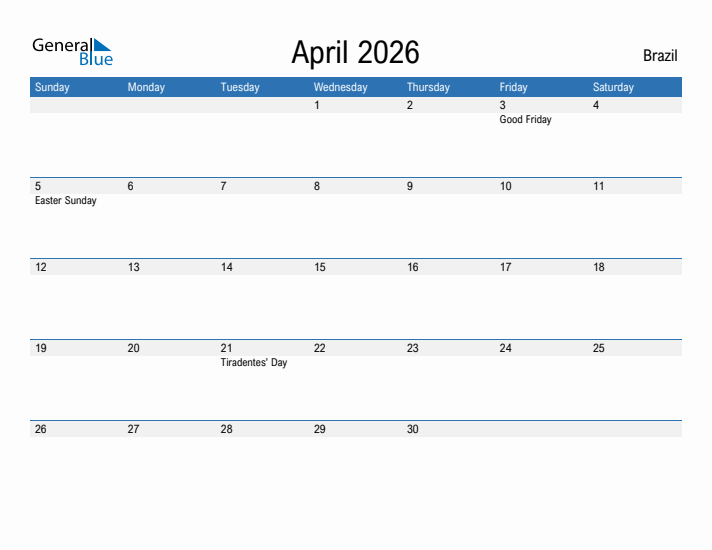 Fillable April 2026 Calendar