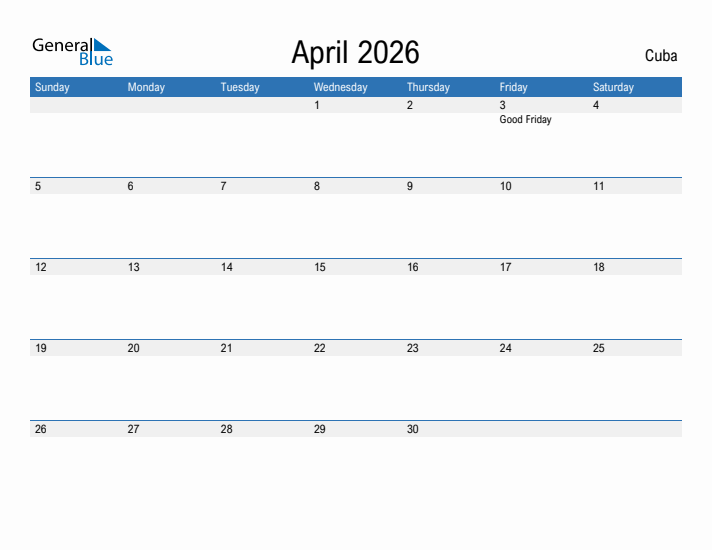 Fillable April 2026 Calendar