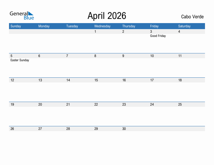 Fillable April 2026 Calendar