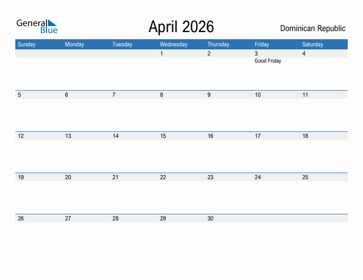 Fillable April 2026 Calendar