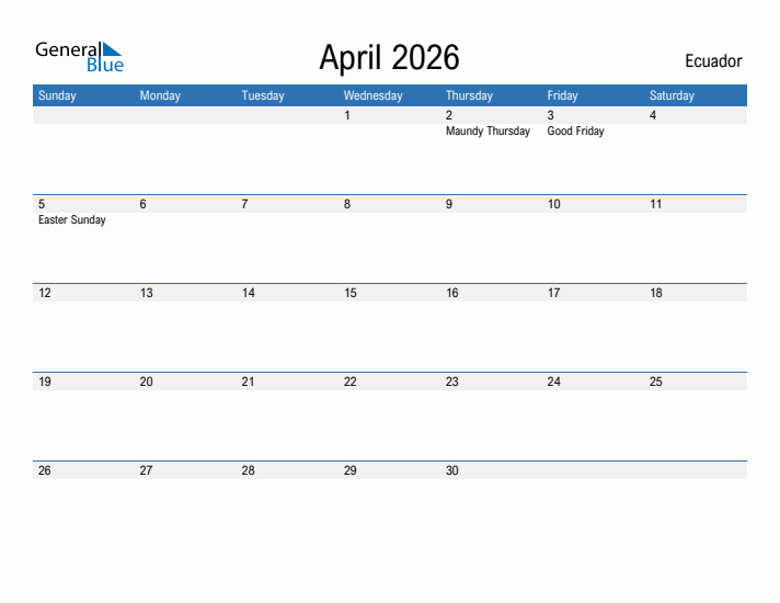 Fillable April 2026 Calendar