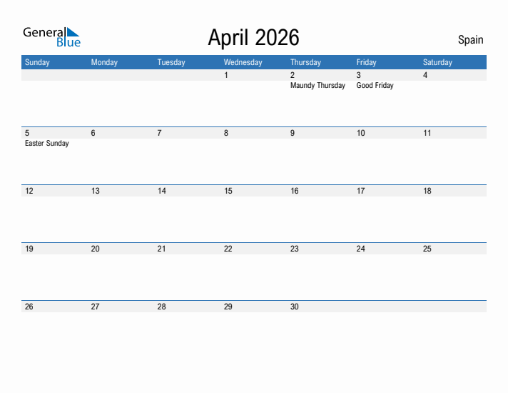 Fillable April 2026 Calendar