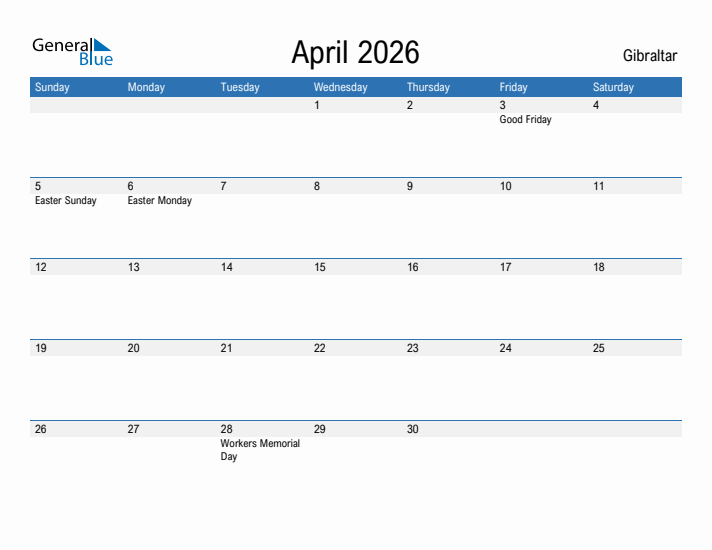 Fillable April 2026 Calendar