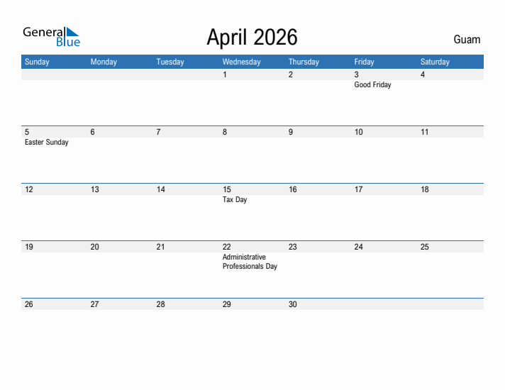 Fillable April 2026 Calendar