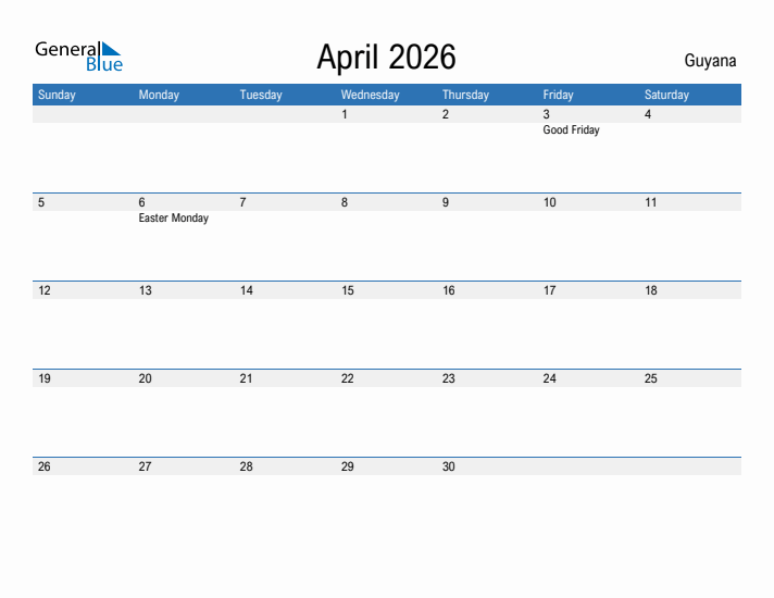 Fillable April 2026 Calendar