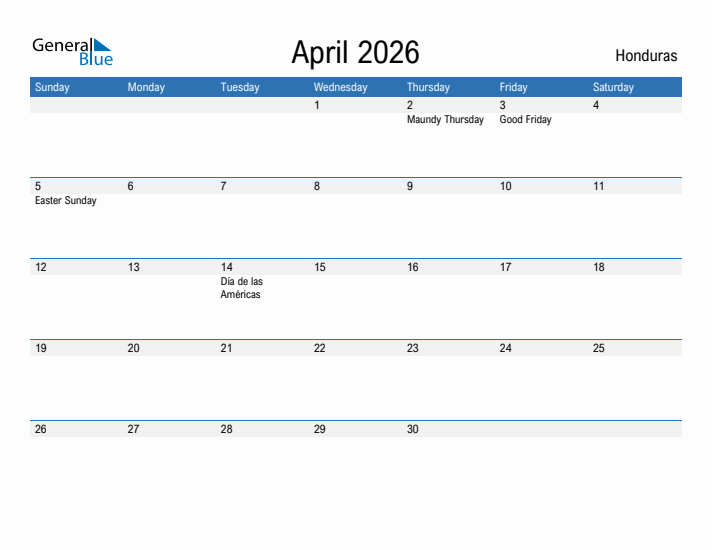 Fillable April 2026 Calendar