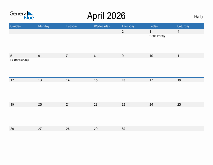 Fillable April 2026 Calendar