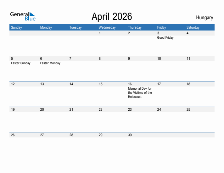 Fillable April 2026 Calendar