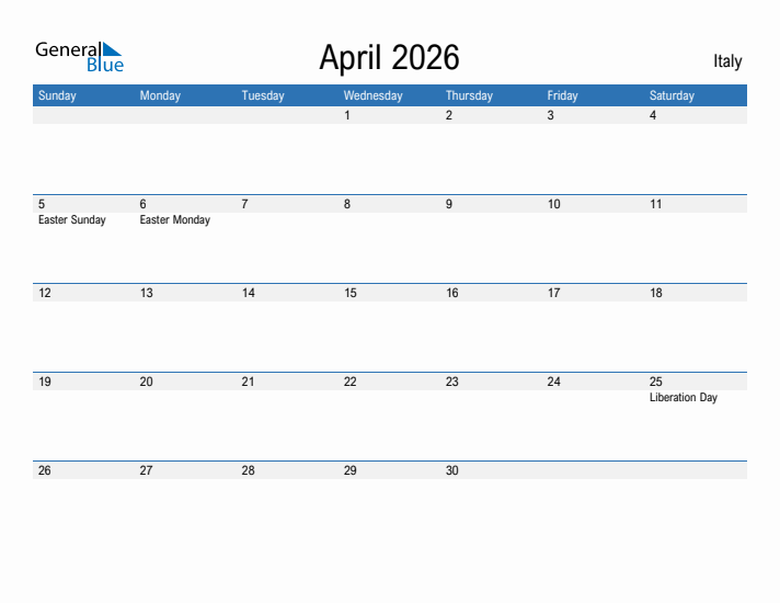 Fillable April 2026 Calendar