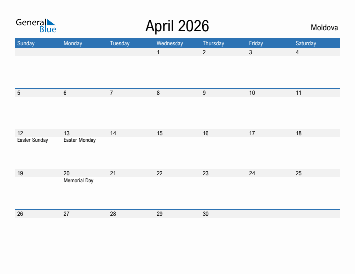 Fillable April 2026 Calendar