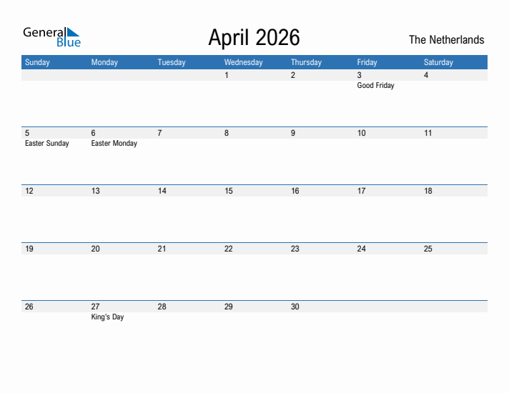 Fillable April 2026 Calendar