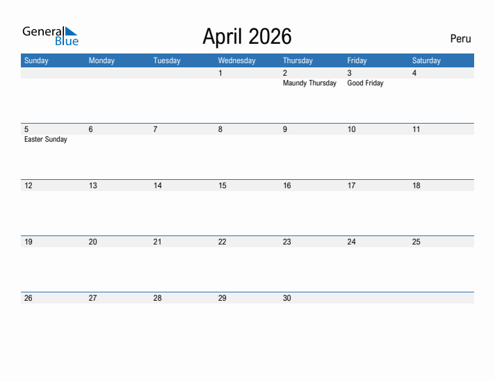 Fillable April 2026 Calendar