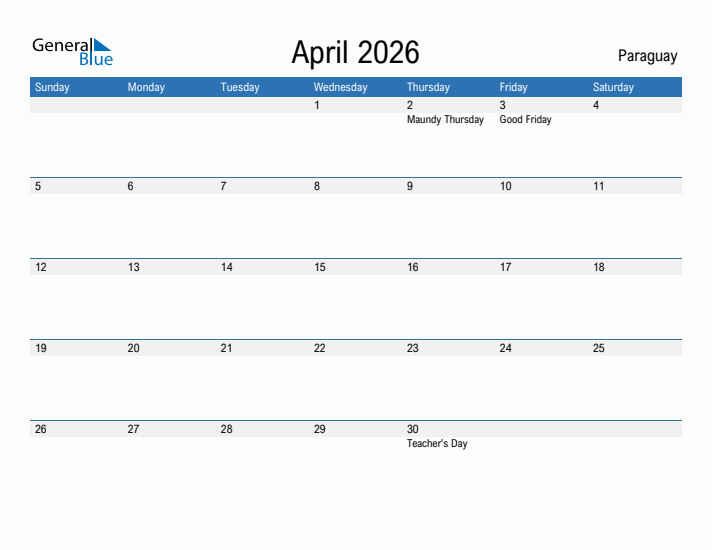 Fillable April 2026 Calendar