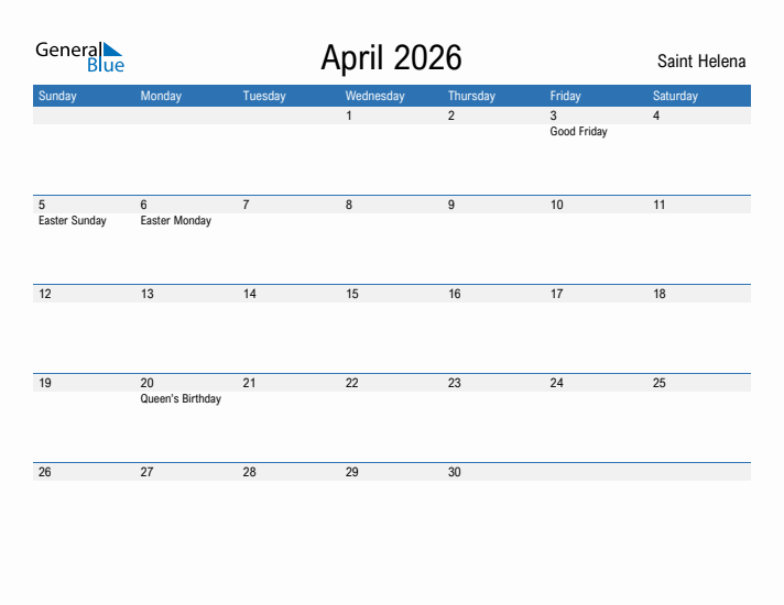 Fillable April 2026 Calendar