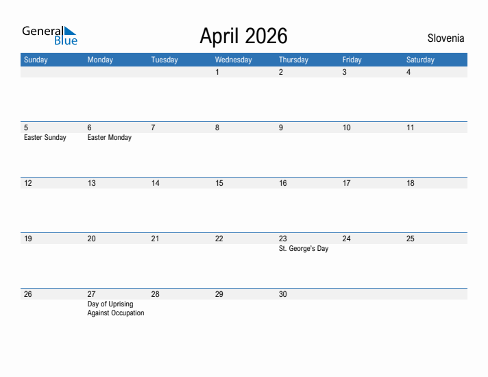 Fillable April 2026 Calendar