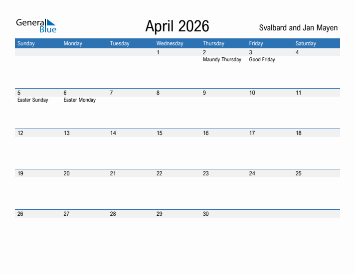 Fillable April 2026 Calendar