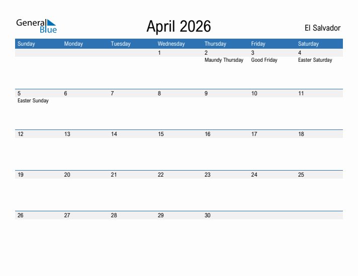 Fillable April 2026 Calendar