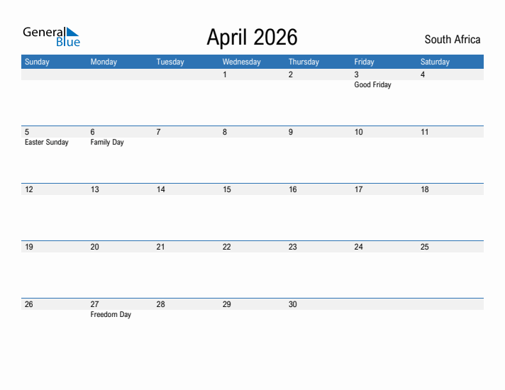 Fillable April 2026 Calendar